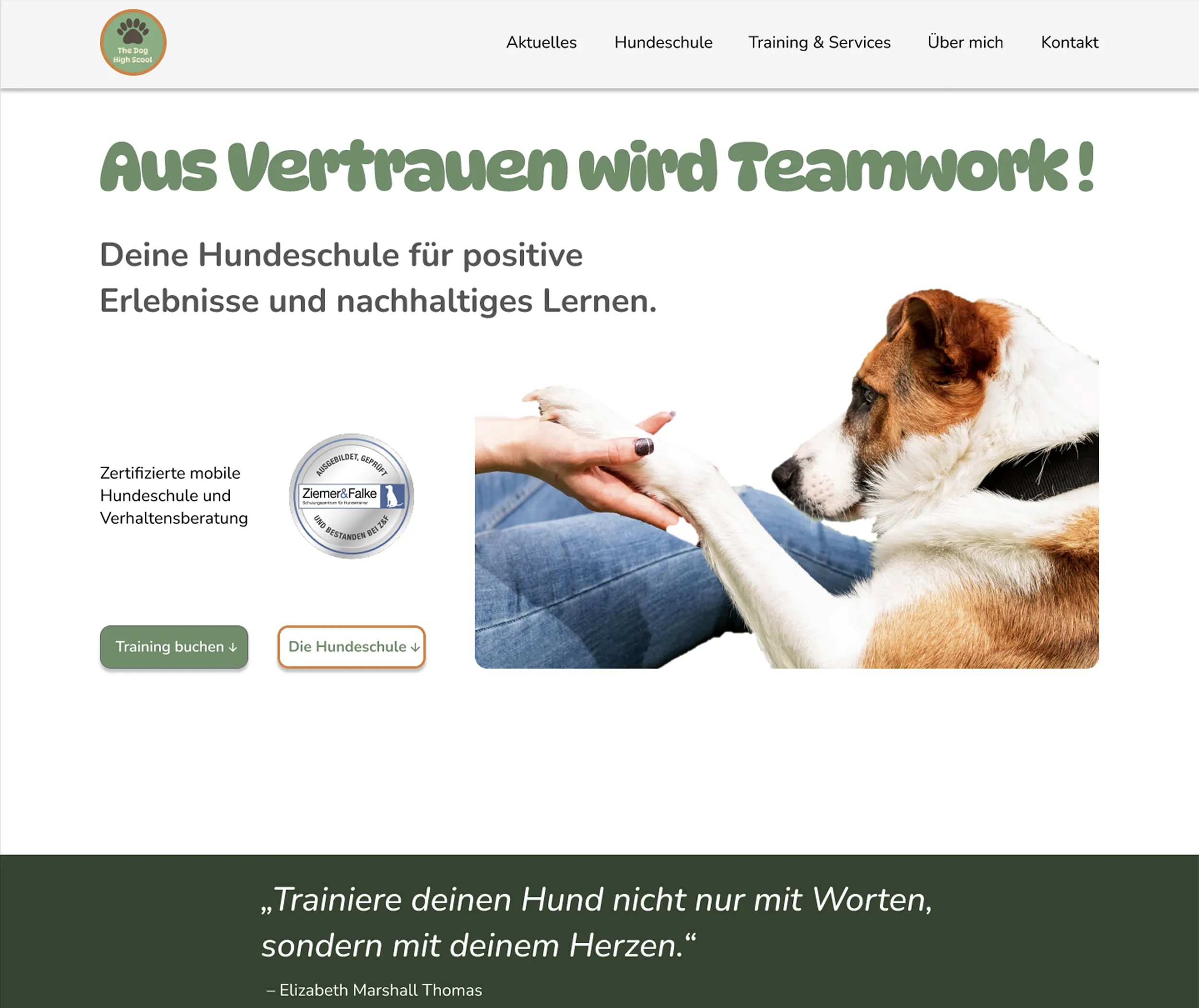 Website von The Dog High School